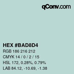 Color code: HEX #BAD8D4 | qconv.com