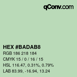 颜色代码: HEX #BADAB8 | qconv.com