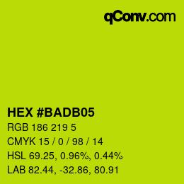 Color code: HEX #BADB05 | qconv.com