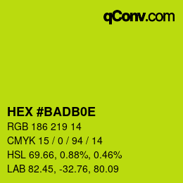Color code: HEX #BADB0E | qconv.com