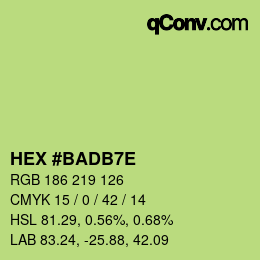 Color code: HEX #BADB7E | qconv.com