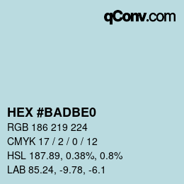 Farbcode: HEX #BADBE0 | qconv.com