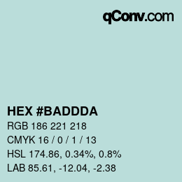 カラーコード: HEX #BADDDA | qconv.com