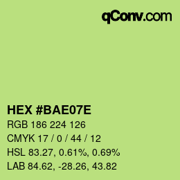 Color code: HEX #BAE07E | qconv.com