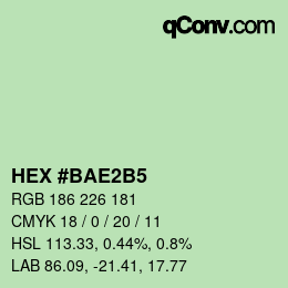Color code: HEX #BAE2B5 | qconv.com