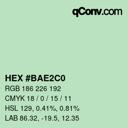 Color code: HEX #BAE2C0 | qconv.com