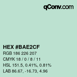 Color code: HEX #BAE2CF | qconv.com