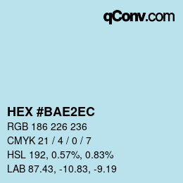カラーコード: HEX #BAE2EC | qconv.com