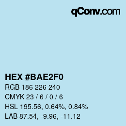 颜色代码: HEX #BAE2F0 | qconv.com