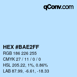 Color code: HEX #BAE2FF | qconv.com