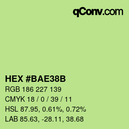 Color code: HEX #BAE38B | qconv.com