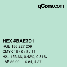 Color code: HEX #BAE3D1 | qconv.com