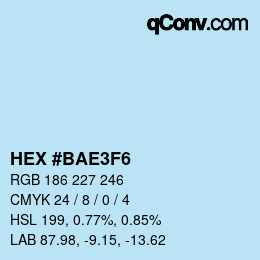 Color code: HEX #BAE3F6 | qconv.com