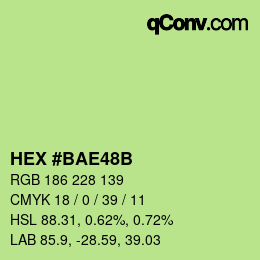 Color code: HEX #BAE48B | qconv.com
