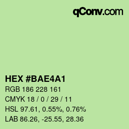 Color code: HEX #BAE4A1 | qconv.com
