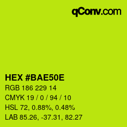 Color code: HEX #BAE50E | qconv.com