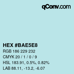 カラーコード: HEX #BAE5E8 | qconv.com