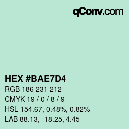 Color code: HEX #BAE7D4 | qconv.com