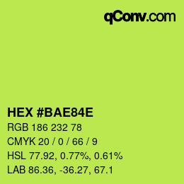 Color code: HEX #BAE84E | qconv.com