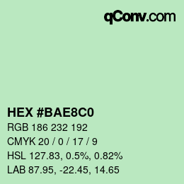カラーコード: HEX #BAE8C0 | qconv.com