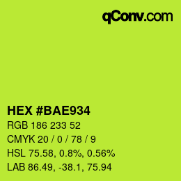 Color code: HEX #BAE934 | qconv.com