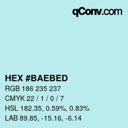 Color code: HEX #BAEBED | qconv.com