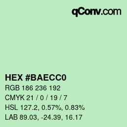 Color code: HEX #BAECC0 | qconv.com
