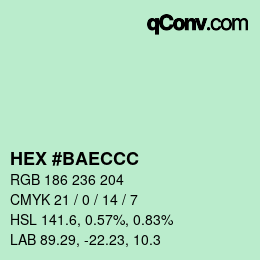 Color code: HEX #BAECCC | qconv.com