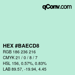 Color code: HEX #BAECD8 | qconv.com