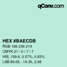 Color code: HEX #BAECDB | qconv.com