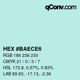 Color code: HEX #BAECE6 | qconv.com