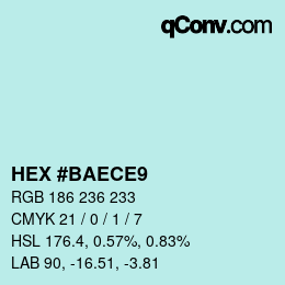 Color code: HEX #BAECE9 | qconv.com