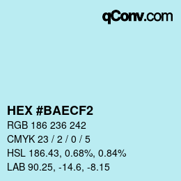 カラーコード: HEX #BAECF2 | qconv.com