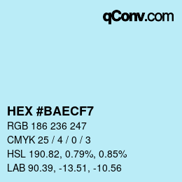 Color code: HEX #BAECF7 | qconv.com