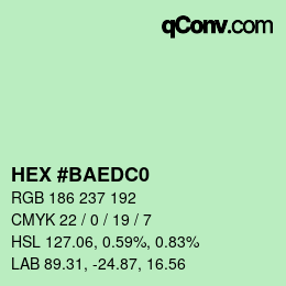 Color code: HEX #BAEDC0 | qconv.com