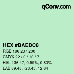 Color code: HEX #BAEDC8 | qconv.com