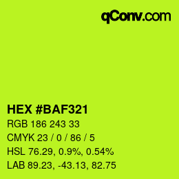 Color code: HEX #BAF321 | qconv.com