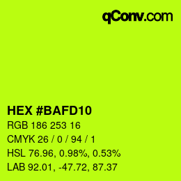 Color code: HEX #BAFD10 | qconv.com