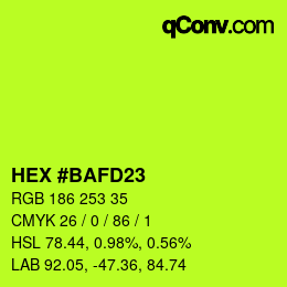 Color code: HEX #BAFD23 | qconv.com