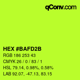 Color code: HEX #BAFD2B | qconv.com