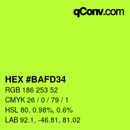Color code: HEX #BAFD34 | qconv.com