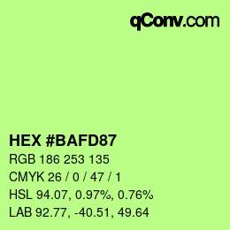 Farbcode: HEX #BAFD87 | qconv.com