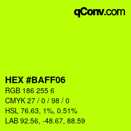 Color code: HEX #BAFF06 | qconv.com