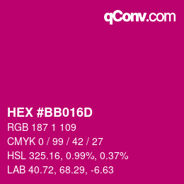 Color code: HEX #BB016D | qconv.com