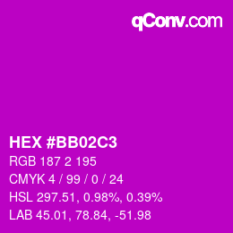 Color code: HEX #BB02C3 | qconv.com