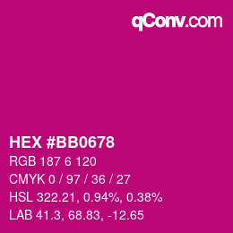 Color code: HEX #BB0678 | qconv.com