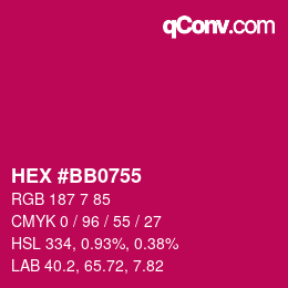 颜色代码: HEX #BB0755 | qconv.com