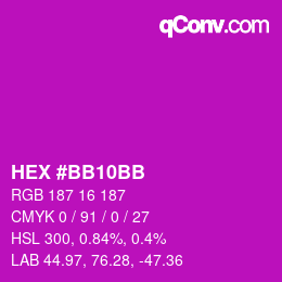 Color code: HEX #BB10BB | qconv.com