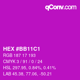 Color code: HEX #BB11C1 | qconv.com