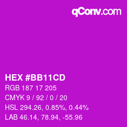 Código de color: HEX #BB11CD | qconv.com